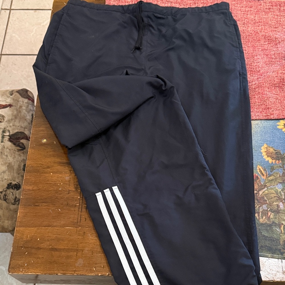 Adidas Women's Black Joggers with White Stripes